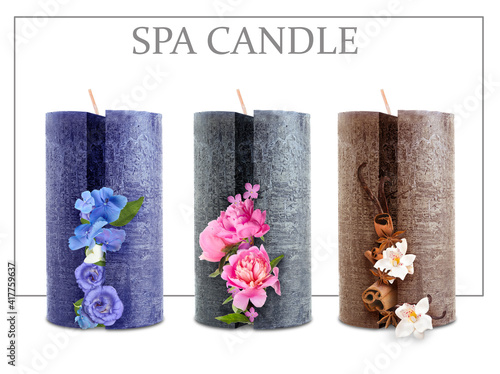 Different aroma candles on ...