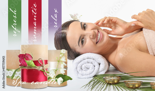 Collage of relaxing young w...