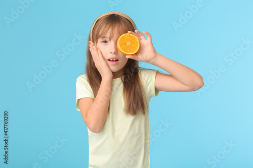 Surprised little girl with ...