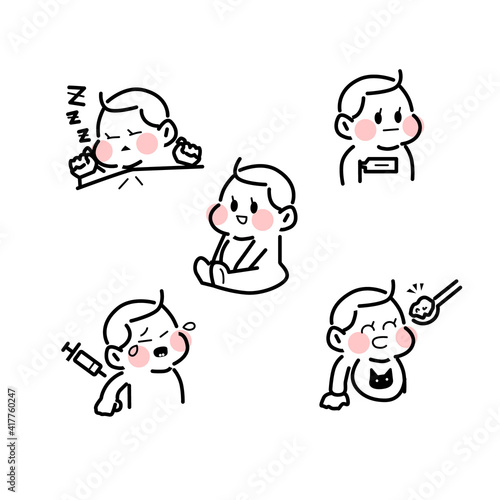 赤ちゃんの日常イラスト素材