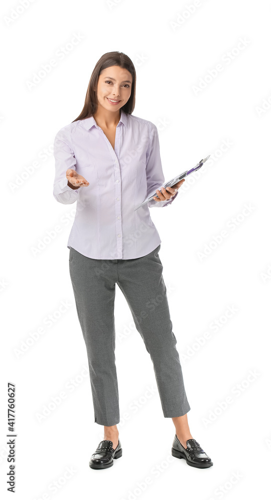 Portrait of female psychologist on white background Portrait of female psychologist on white background