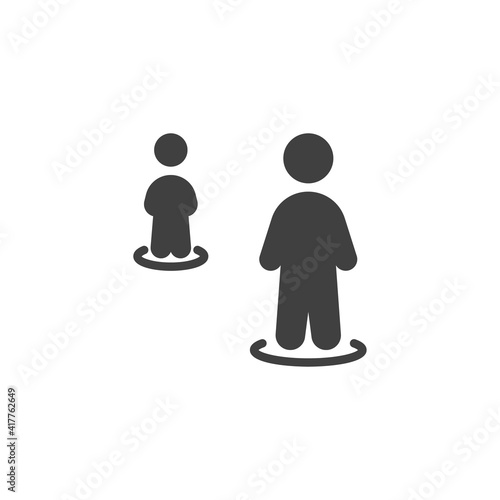 Keep safe distance vector icon. filled flat sign for mobile concept and web design. People social distancing glyph icon. Symbol, logo illustration. Vector graphics