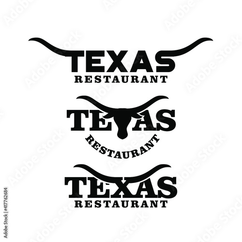 texas restaurant longhorn logo icon design