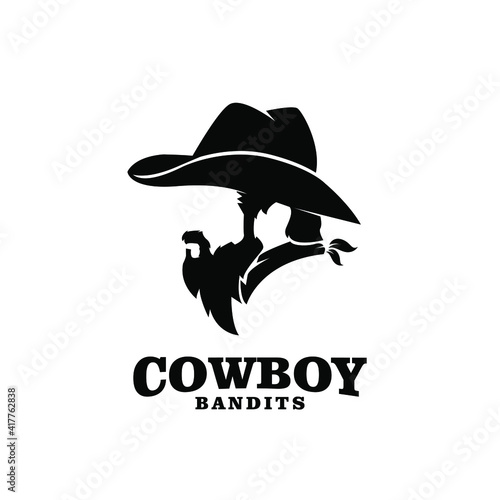 cowboy bandit logo icon design