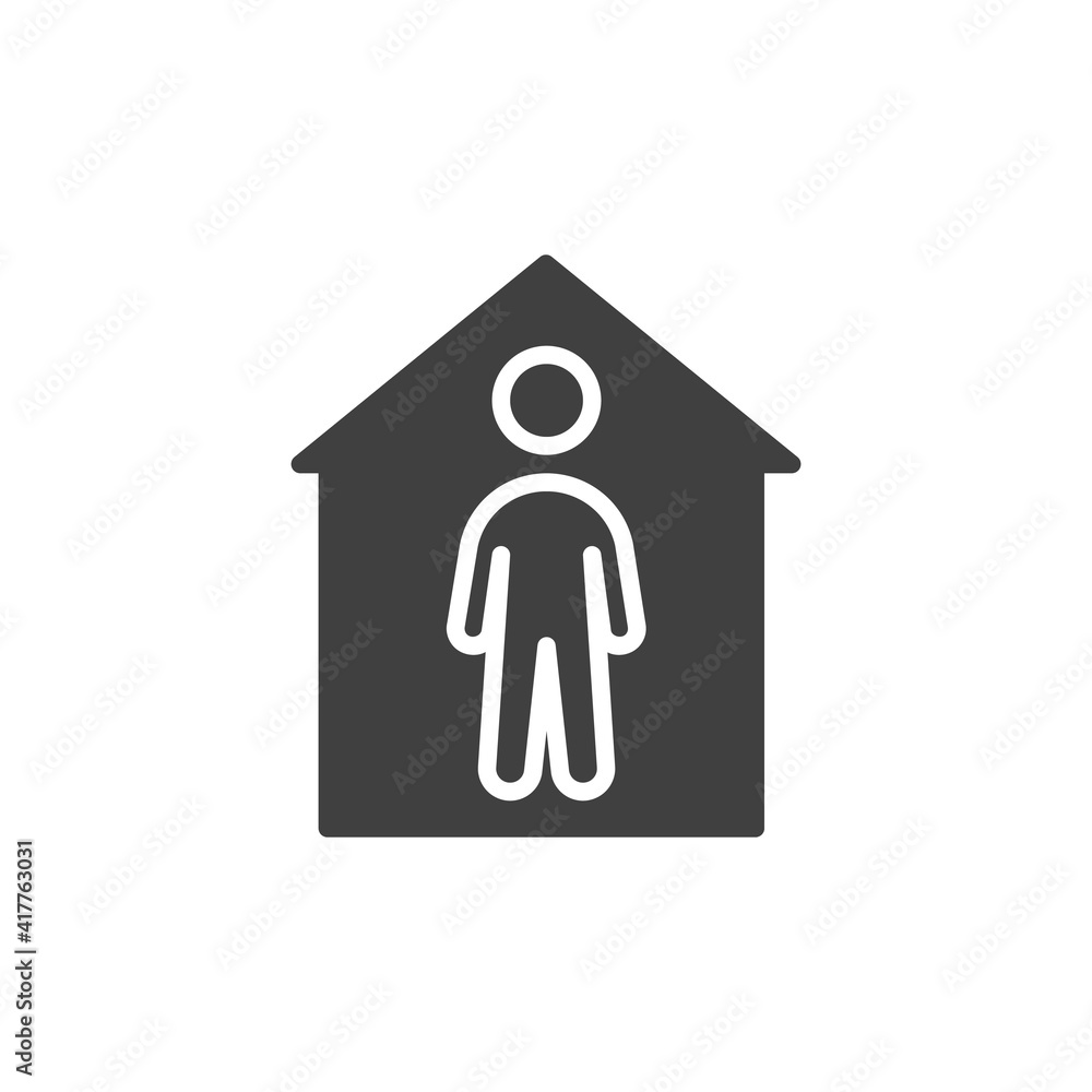 Stay home vector icon. filled flat sign for mobile concept and web design. Stay safe at home glyph icon. Symbol, logo illustration. Vector graphics Stay home vector icon. filled flat sign for mobile concept and web design. Stay safe at home glyph icon. Symbol, logo illustration. Vector graphics