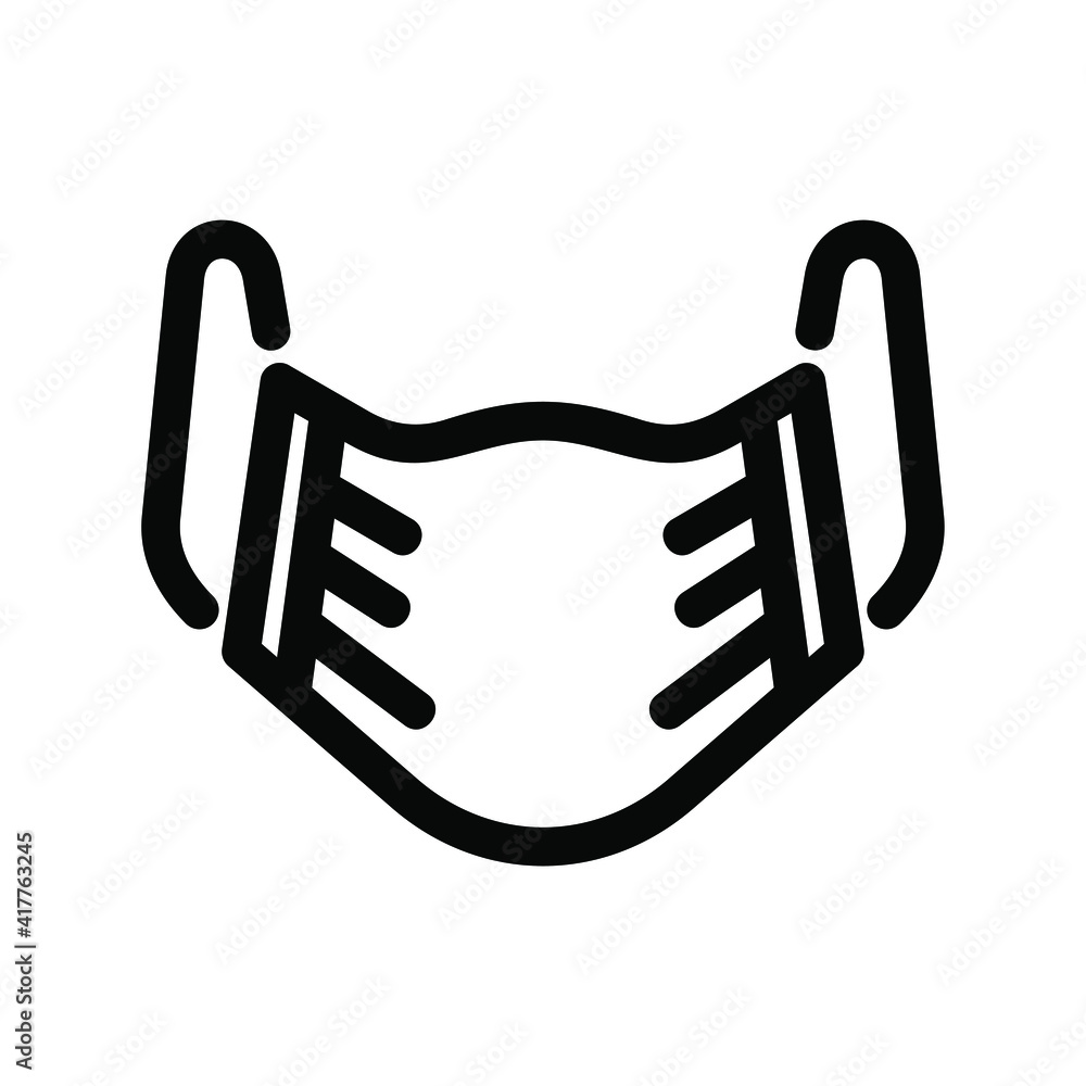 medical mask outline icon modern illustration. medical mask outline icon modern illustration.