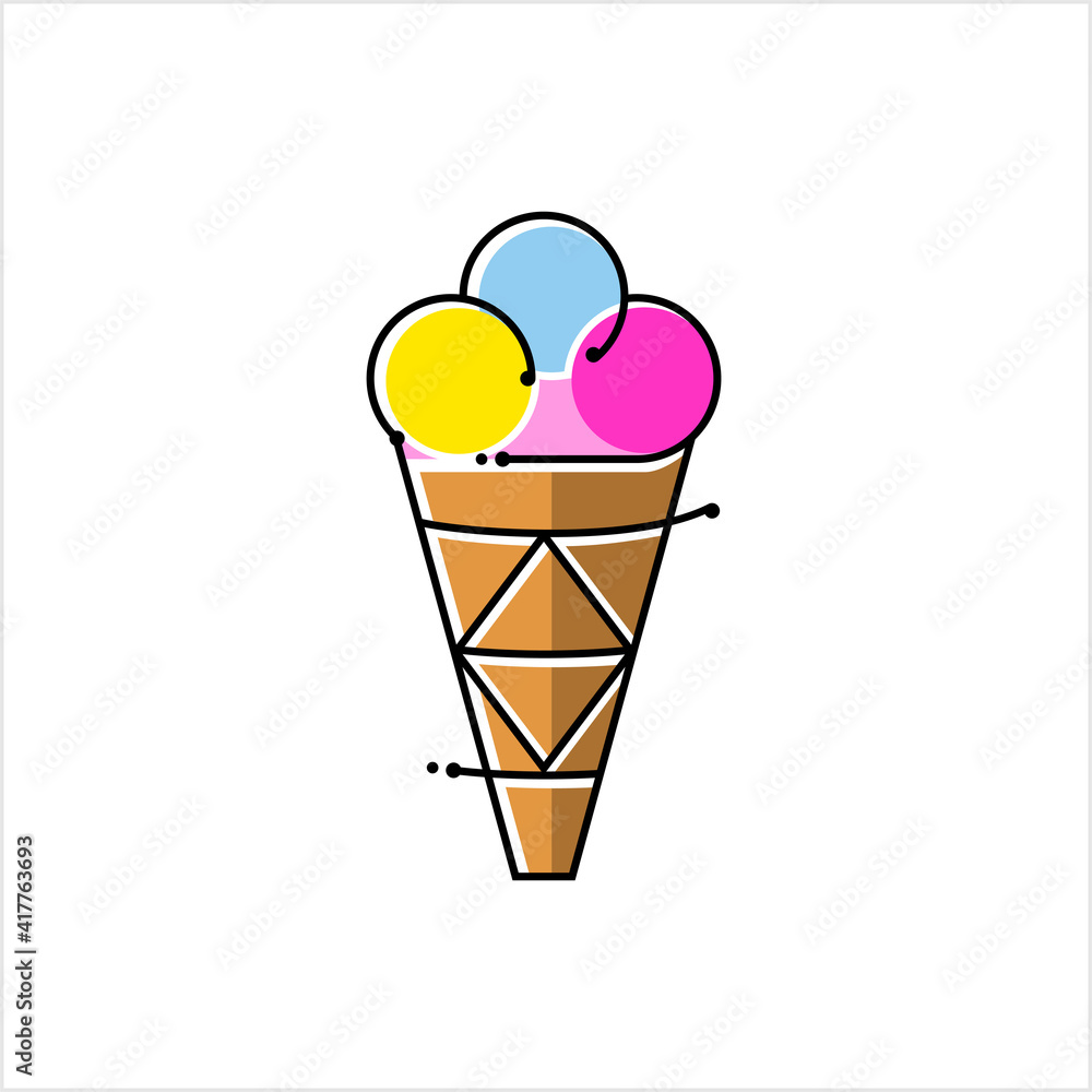 Ice Cream Waffle Cone Icon Ice Cream Waffle Cone Icon
