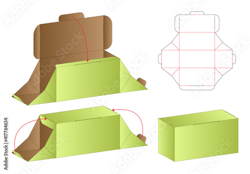 Box packaging die cut template design. 3d mock-up