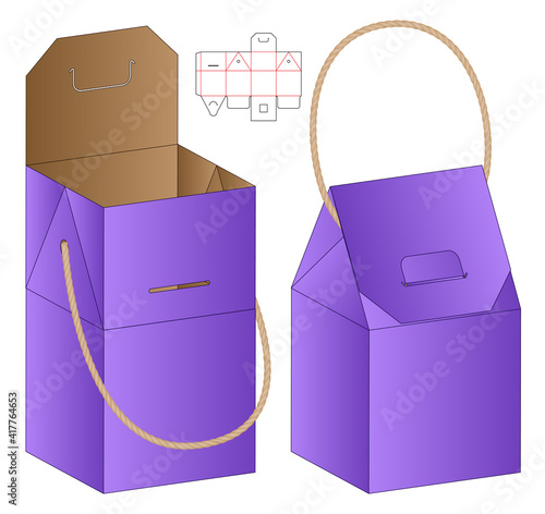 Box packaging die cut template design. 3d mock-up