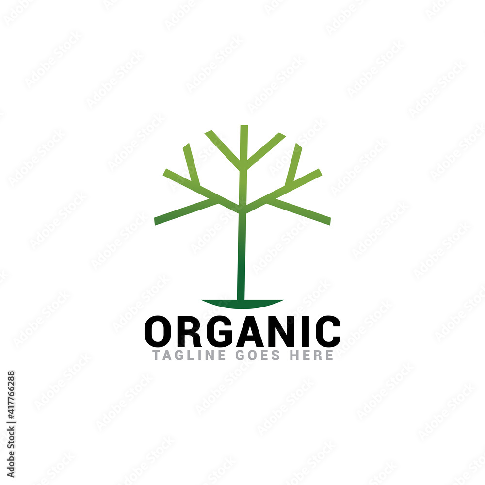 simple organic green tree logo vector template. simple organic green tree logo vector template.