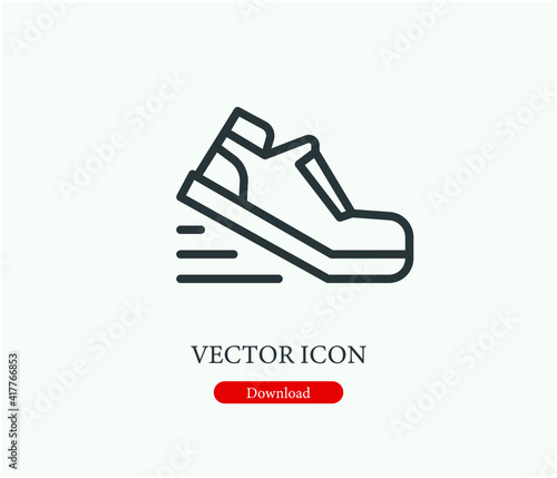 Running vector icon. Editable stroke. Symbol in Line Art Style for Design, Presentation, Website or Apps Elements, Logo. Pixel vector graphics - Vector