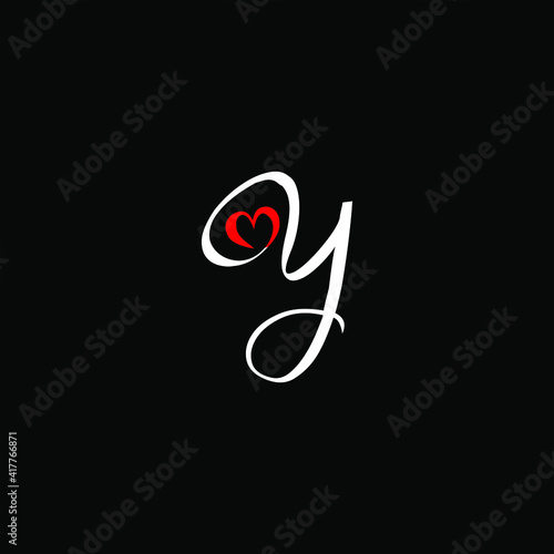 Y letter logo abstract design on black color background. y alphabet