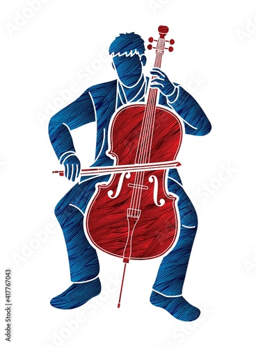 Cello Musician Orchestra Instrument Graphic Vector