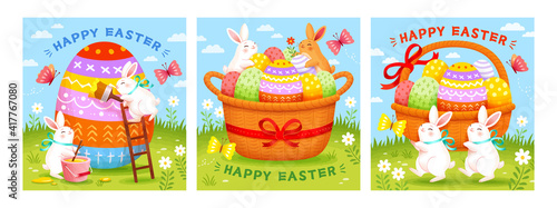 Easter bunny background templates