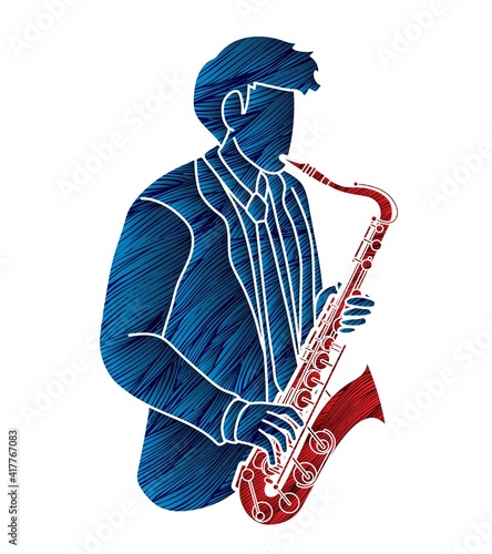 Saxophone Musician Orchestra Instrument Graphic Vector