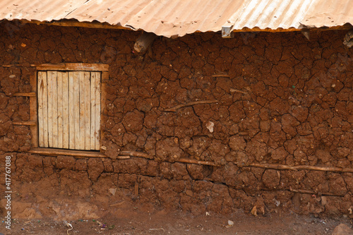 Mud hut with window