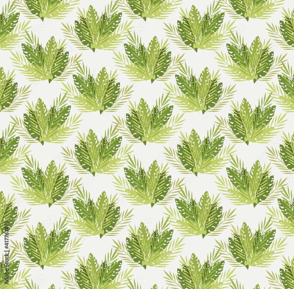 Seamless fern vector pattern on a light background Seamless fern vector pattern on a light background
