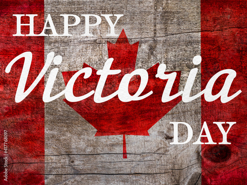Fotografie, Obraz Victoria Day lettering on the background of the Canadian Flag