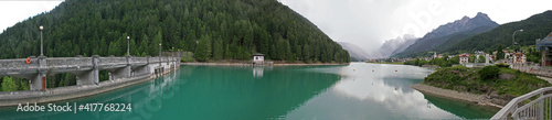 The beautiful turquoise Soca River in Triglav National Park in Slovenia