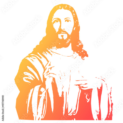 Jesus Zeichnung Schablone Stencil Hintergrundgrafik bunt