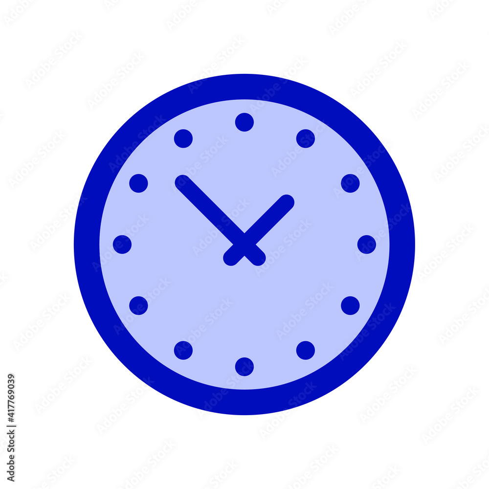 clock icon, time sign isolated, simple flat illustration on white background