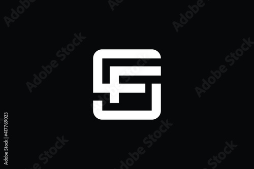 SF logo letter design on luxury background. FS logo monogram initials letter concept. SF icon logo design. FS elegant and Professional letter icon design on black background. F S SF FS 