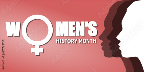 Women's History Month. Poster, postcard, banner. Vector illustration