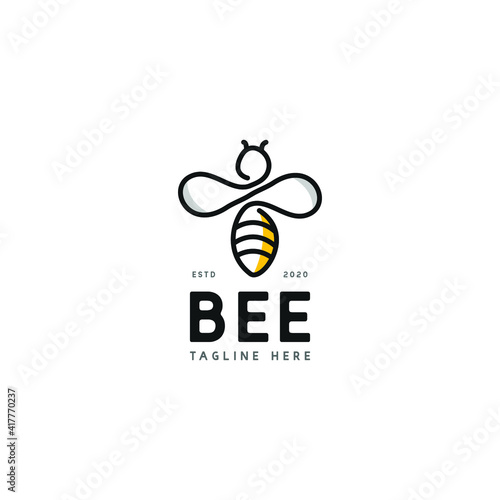 bee honey logo design concept