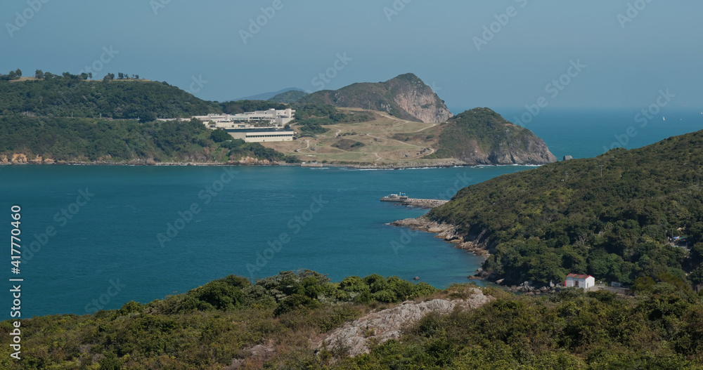 Beautiful scenery from the mountain in tung lung chau Beautiful scenery from the mountain in tung lung chau