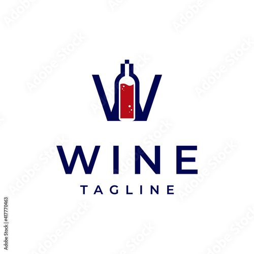 W wine logo vector modern simple sophisticated combination designs