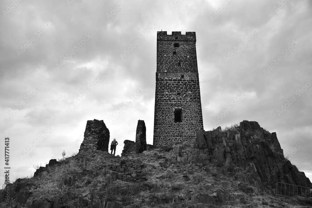 Hazmburk or Hasenburg is a medieval castle ruin in Central Bohemian Uplands near Libochovice, Czech Republic. Hazmburk or Hasenburg is a medieval castle ruin in Central Bohemian Uplands near Libochovice, Czech Republic.