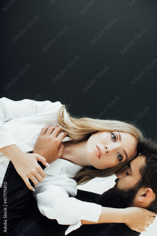 Man and woman charm elegant passion studio style