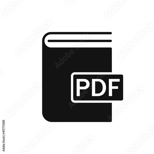 Black Book pdf format icon. Vector illustration