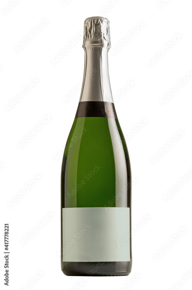 Champagne bottle isolated on white + clipping path. Champagne bottle isolated on white + clipping path.