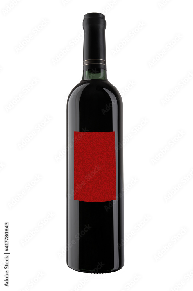 A bottle of red wine, isolated on white. XXL. A bottle of red wine, isolated on white. XXL.