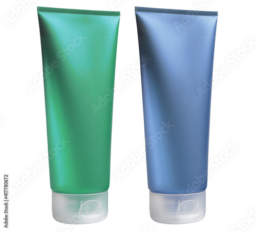 Plastic bottles isolated on white background + clipping path.