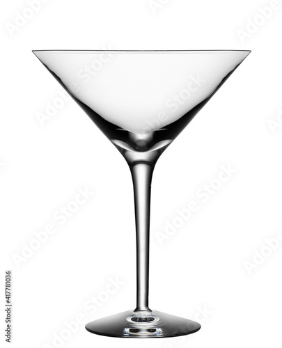 Empty cocktail glass isolated on a white background