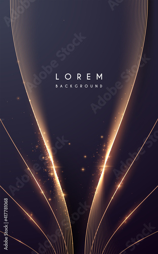 Abstract gold lines with sparks