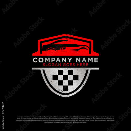 auto car modification logo vector , repair automotive logo shield