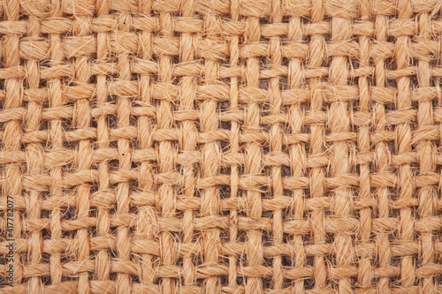 Close-up of natural burlap hessian sacking