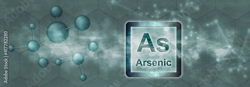 Tableau sur toile As symbol. Arsenic chemical element