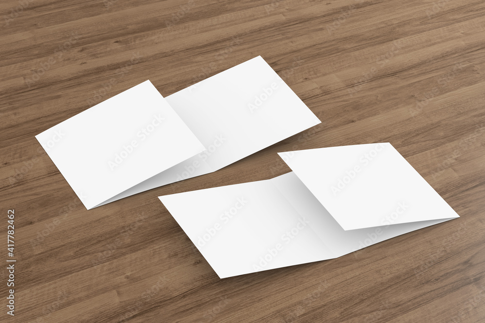 trifold brochure mock up view - 3d rendering trifold brochure mock up view - 3d rendering