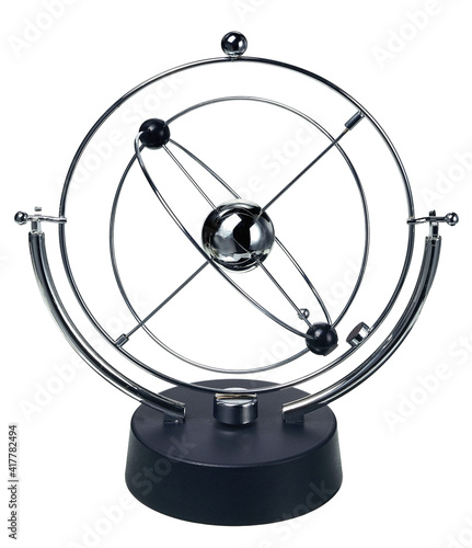 Newtons Cradle isolated on the white background