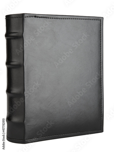 book in leather cover isolated on white background with clipping path.