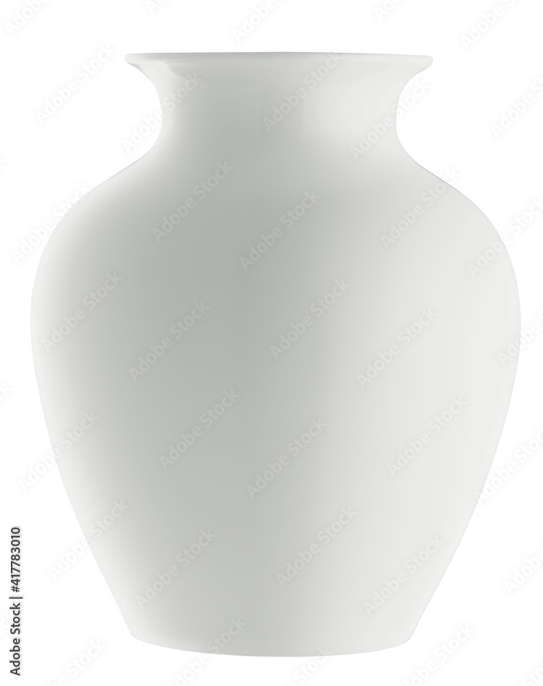 Isolated White Vase (with clipping patch)