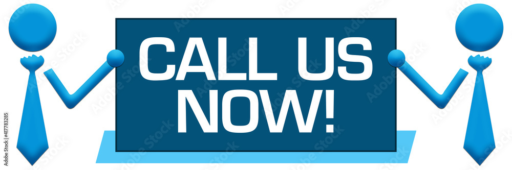 Call Us Now Banner Symbols Left Right Blue Call Us Now Banner Symbols Left Right Blue