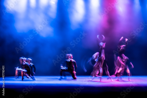 The abstract movement of the dance