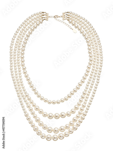 Necklace isolated on white background.