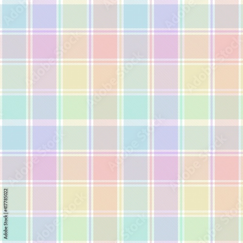 Rainbow Pastel Plaid textured Seamless Pattern