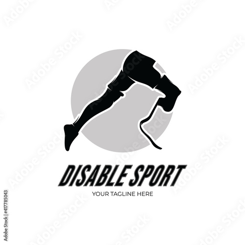 disabilities runner sports competition logo design